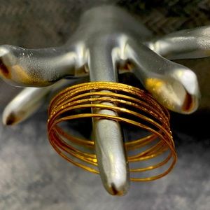 Custom made gold plated bangle Set of 7